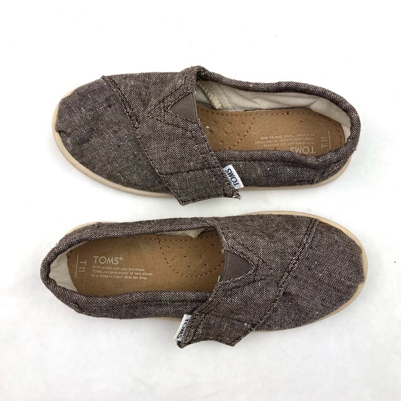 Toms Other - TOMS Kids Toddler Brown Canvas Slip-On Shoes
